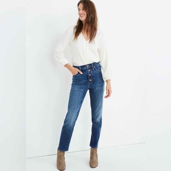 Madewell Denim - Madewell The Perfect Vintage Jean in Barnsdale Wash Button-Front Edition 28